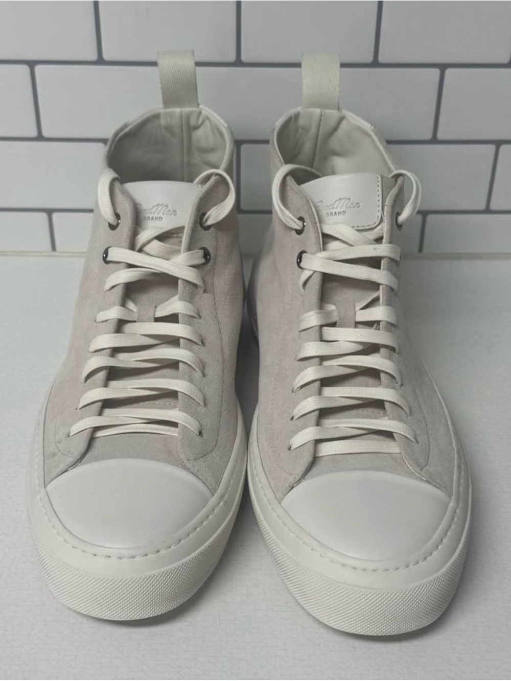 Good Man Brand Cream Suede High-Top Sneakers